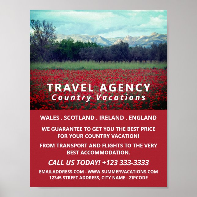 Wild Poppy Field, Travel Agency Advertising Poster (Front)