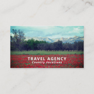 Wild Poppy Field, Travel Agent Business Card