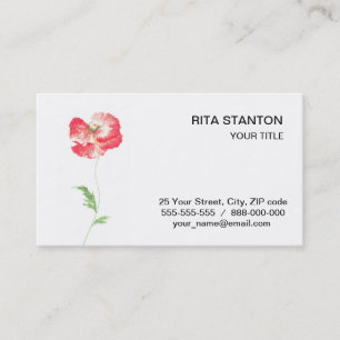 Wild poppy flower business card