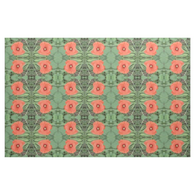 Wild Poppy Flower Floral Patterned Fabric (Fat Quarter)