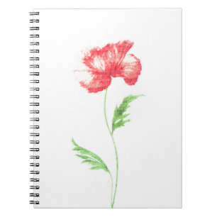 Wild poppy flower spiral notebook