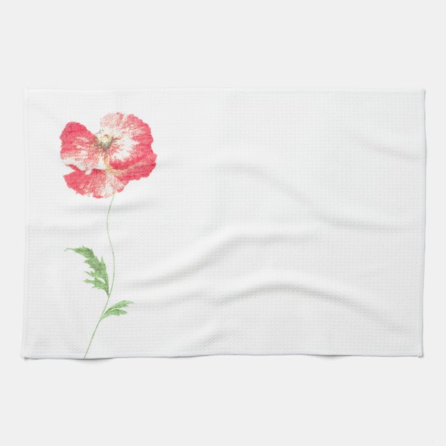 Wild poppy flower tea towel (Horizontal)