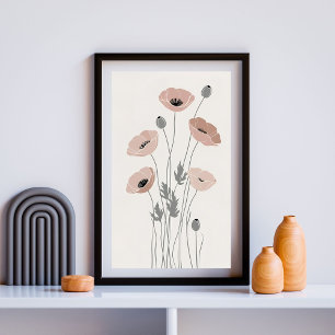 Wild Poppy Meadow XVIII – Soft Botanical Wall Deco Poster