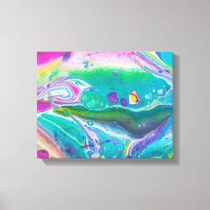 Wild Psychedelic Acrylic Pour Art Canvas Print