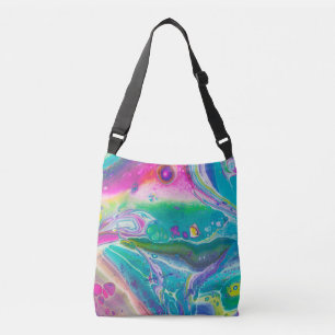 Wild Psychedelic Acrylic Pour Art Crossbody Bag