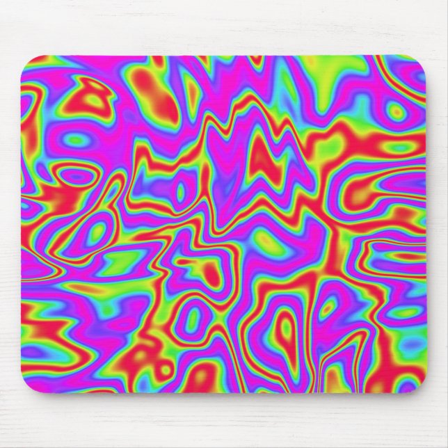 Wild Psychedelic Liquid Colours Mouse Pad (Front)