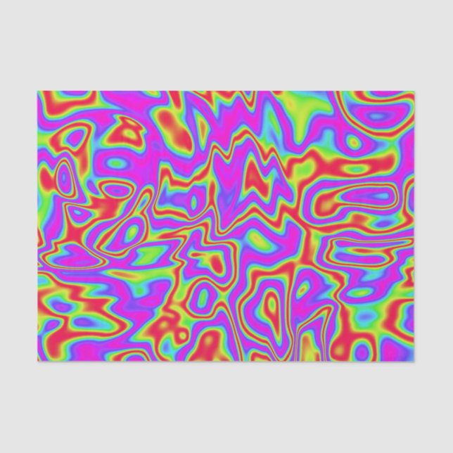 Wild Psychedelic Liquid Colours Tissue Paper (Front)
