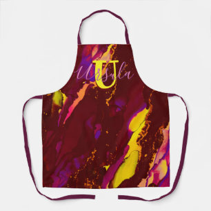 Wild Purple and Fuscia Alcohol Ink Apron