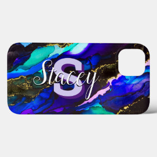 Wild Purple and Fuscia Alcohol Ink iPhone 13 Case