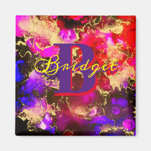 Wild Purple and Fuscia Alcohol Ink Magnet