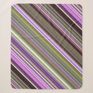 Wild Purple Asters Purple and Green Stripe Sherpa Blanket