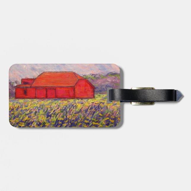 wild purple irises luggage tag (Back Horizontal)