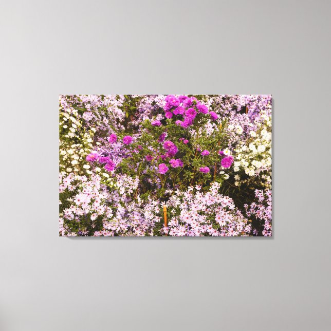  Wild purple, lilac and white flowers canvas print (Front)