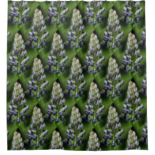 Wild Purple Lupine Floral Nature Pattern Shower Curtain