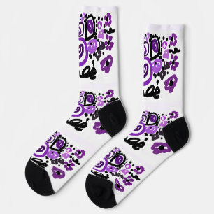 Wild Purple Peacock Socks