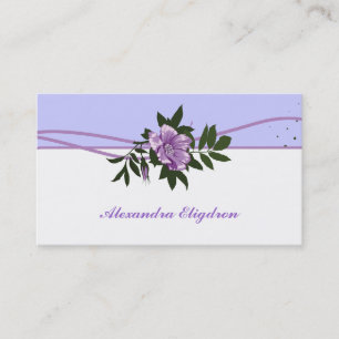 Wild purple rose lavender, white floral business card