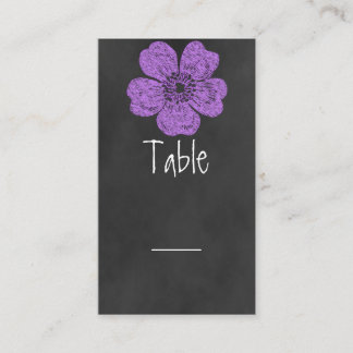 Wild Purple Roses Chalkboard Table Card
