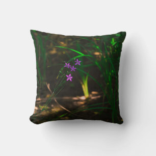Wild Purple Water Forest Flowers Fern Cushion