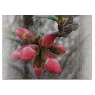 wild quince blooming cutting board