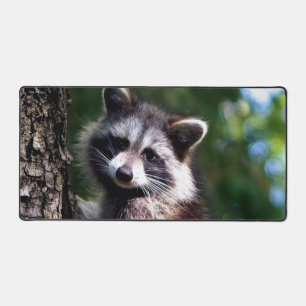 Wild Racoon in the Jungle Desk Mat
