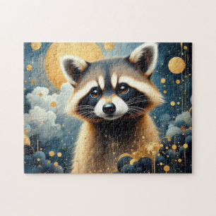 Wild Racoon painted Jigsaw Puzzle