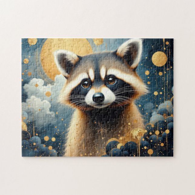 Wild Racoon painted Jigsaw Puzzle (Horizontal)