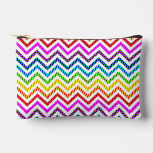 Wild Rainbow Chevron Pattern Accessory Pouch