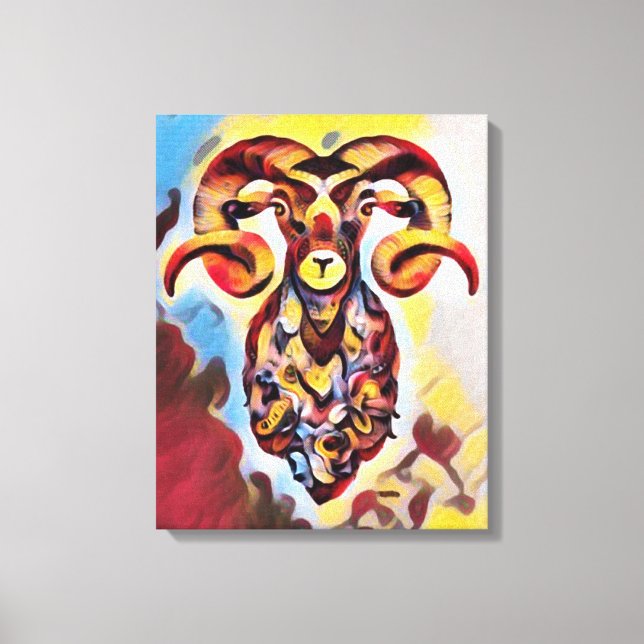 Wild Ram Art Canvas Print (Front)