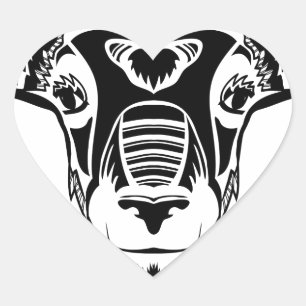 wild ram heart sticker