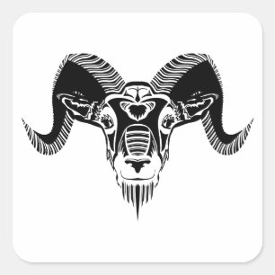 wild ram square sticker