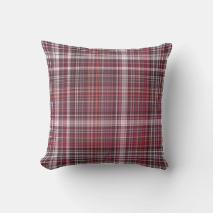 Wild Raspberries Crimson Red Plaid Cushion