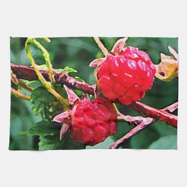 Wild Raspberries Tea Towel (Horizontal)
