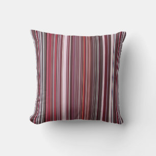 Wild Raspberry Red, Pink, and Burgundy Stripe Cushion