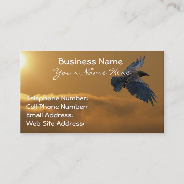 Wild Raven Wildlife Photo Gift Business Card (Front)