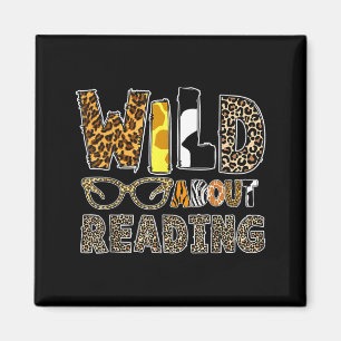 Wild reading book animal children's book lover magnet
