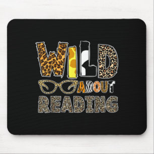 Wild reading book animal children's book lover mouse pad