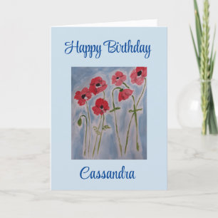 Wild Red Poppies Birthday Card