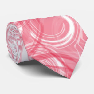 Wild Red White Spiral Abstract Business Tie