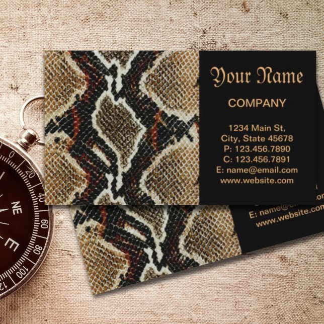 wild reptile pattern colourful python snake print business card (wild reptile pattern colorful python snake print business card)