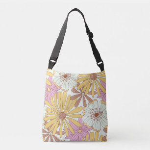 Wild Retro Floral Patterns Crossbody Bag