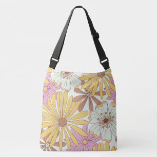 Wild Retro Floral Patterns Crossbody Bag