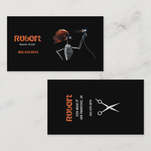 Wild Retro Skeleton Hairstylist - Business Cards