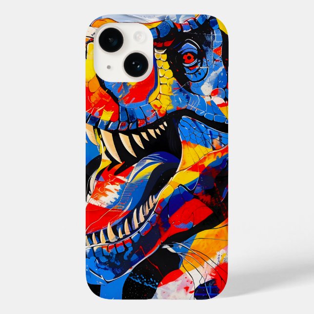 Wild Retro T-rex Dinosaur Fusion Case-Mate iPhone Case (Back)