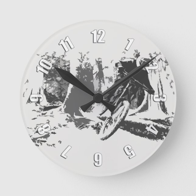 Wild Ride! - BMX Racer Round Clock (Front)
