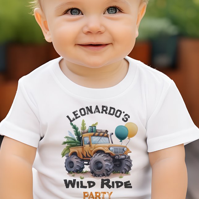 Wild Ride Jungle Monster Truck Birthday Party Toddler T-Shirt (Creator Uploaded)