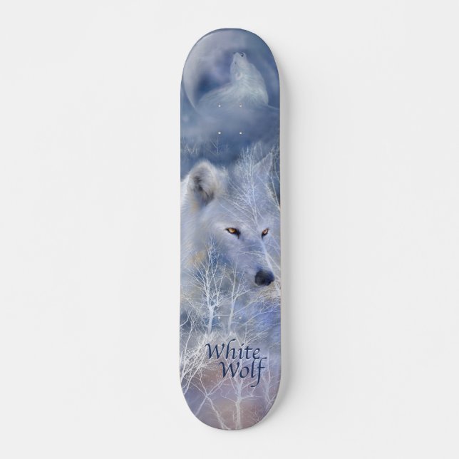 Wild Ride-White Wolf Skateboard (Front)