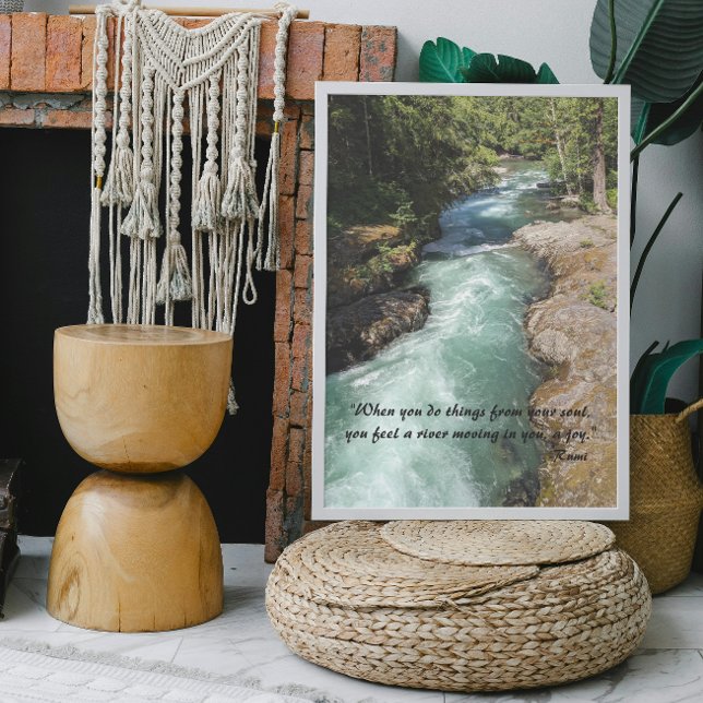 Wild River Rumi Poetry Verse Photo Print (In Situ Framed)