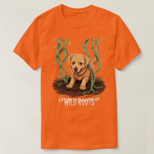 Wild Roots – Spooky Golden Retriever Garden Design T-Shirt