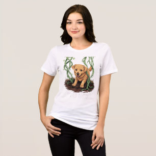 Wild Roots – Spooky Golden Retriever Garden Design Tri-Blend Shirt