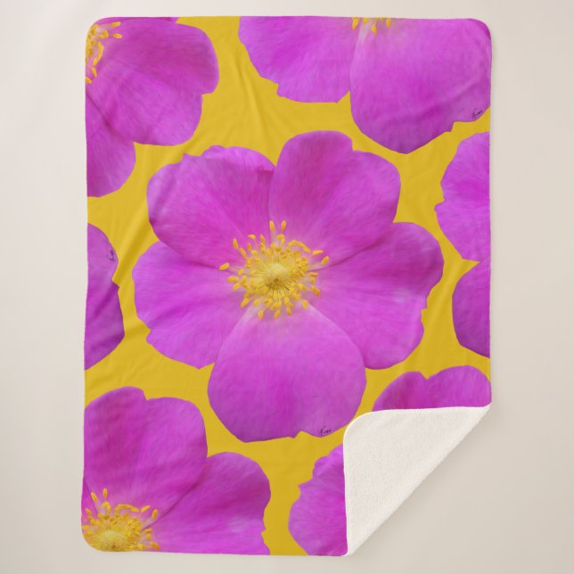 Wild Rose 2 Sherpa Blanket (Front)